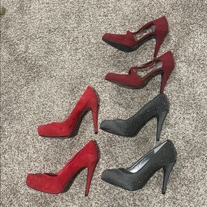 3 PAIR OF HEELS
NIB 2 Pair of Red Heel Pump SZ 8
Graphite Shoes SZ 8 worn once